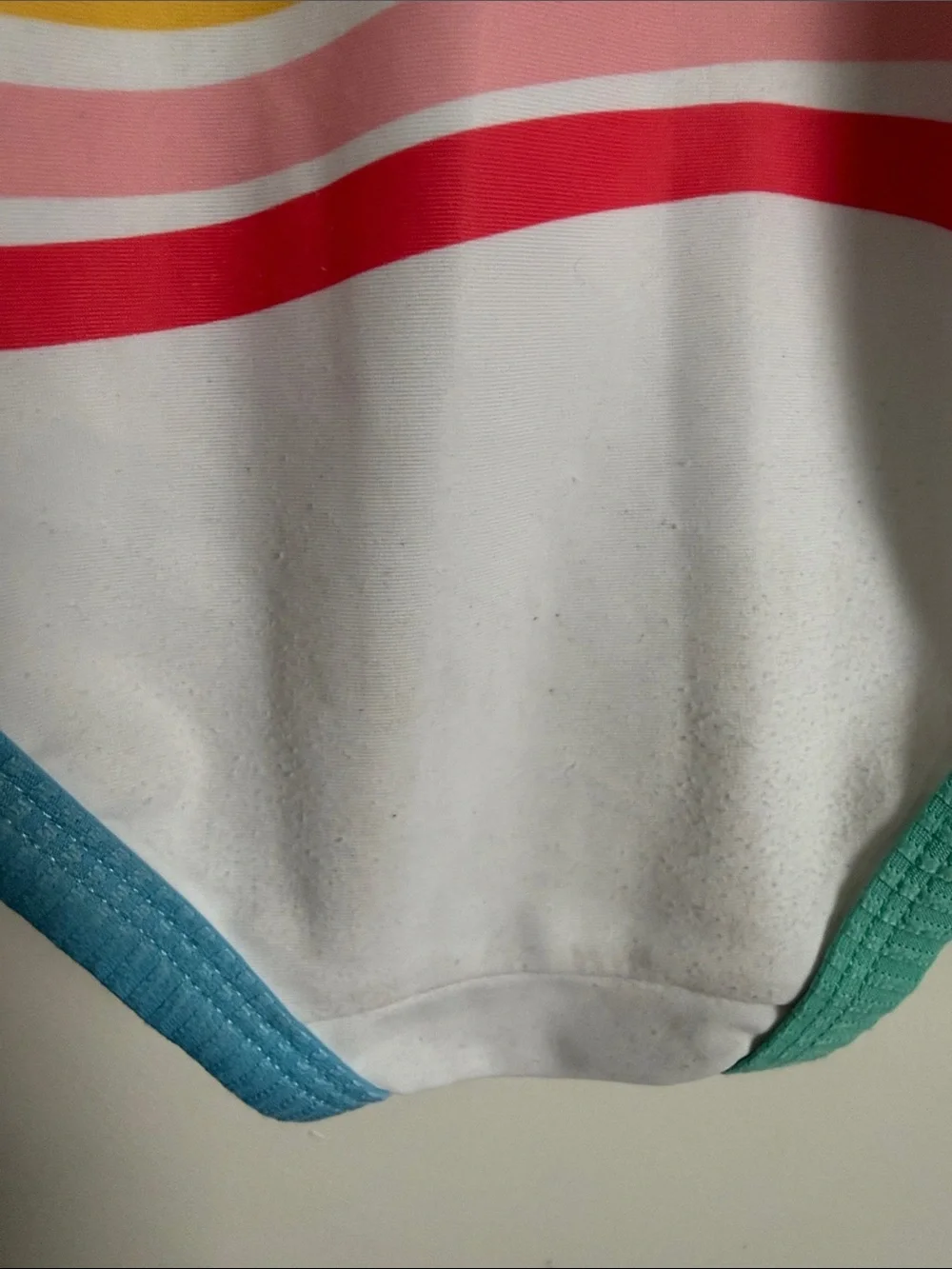 Disney Ariel Girls' White One-Piece Swimsuit with Multicolor Trim